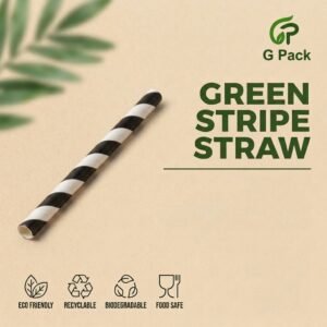 Paper Straw Black Stripe 6 mm