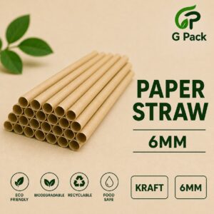 Paper Straw Kraft 6 mm